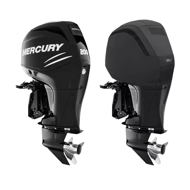 Housse de moteur noire ventilée pour Mercury 135-200 CV Verado 4 cylindres 1.7L à partir de 2005 - OCEANSOUTH