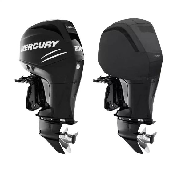 Housse de moteur noire ventilée pour Mercury 135-200 CV Verado 4 cylindres 1.7L à partir de 2005 - OCEANSOUTH