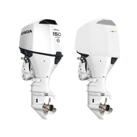 Housse de moteur ventilée blanche pour moteur HONDA BF115 - BF140 et BF150à partir de 2022- OCEANSOUTH