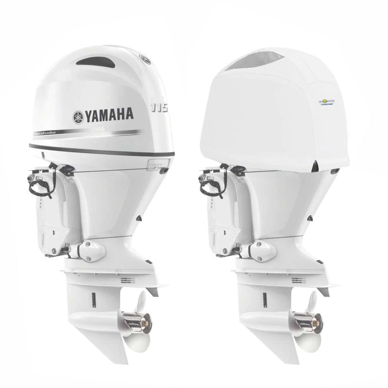 Housse de moteur ventilée blanche pour moteur YAMAHA F115B et F130A à partir de 2015 - OCEANSOUTH
