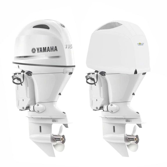 Housse de moteur ventilée blanche pour moteur YAMAHA F115B et F130A à partir de 2015 - OCEANSOUTH