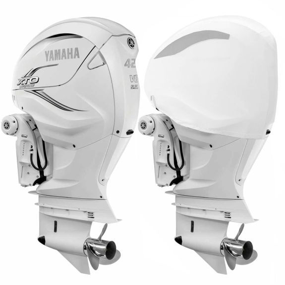 Housse de moteur ventilée blanche pour moteur YAMAHA XTO V8 375 à 450 CV à partir de 2018 - OCEANSOUTH