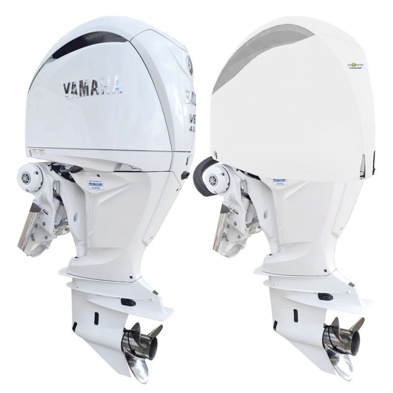 Housse de moteur ventilée blanche pour moteur YAMAHA F250D - F300B à partir de 2021 et F350 (2024) - OCEANSOUTH