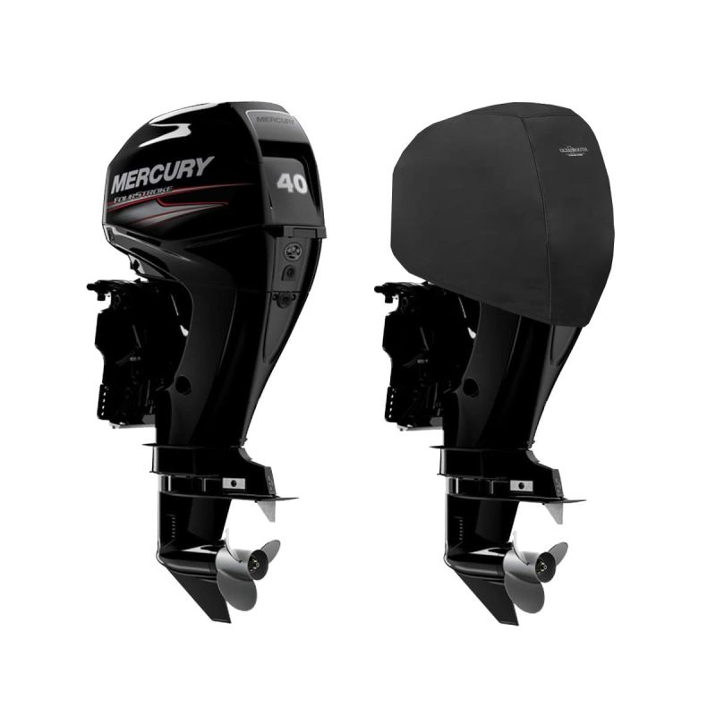 Housse de moteur noire pour moteur MERCURY 40 CV 3 cylindres à partir de 2008 - OCEANSOUTH