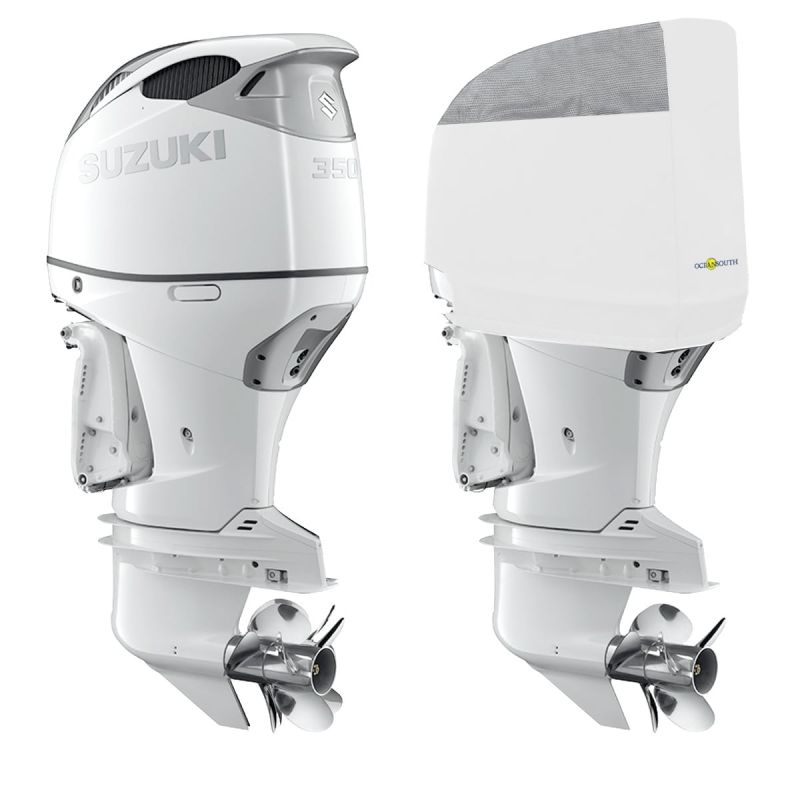 Housse moteur ventilée blanche pour SUZUKI DF300B - DF325A - DF350A à partir de 2017- OCEANSOUTH