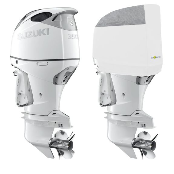 Housse moteur ventilée blanche pour SUZUKI DF300B - DF325A - DF350A à partir de 2017- OCEANSOUTH