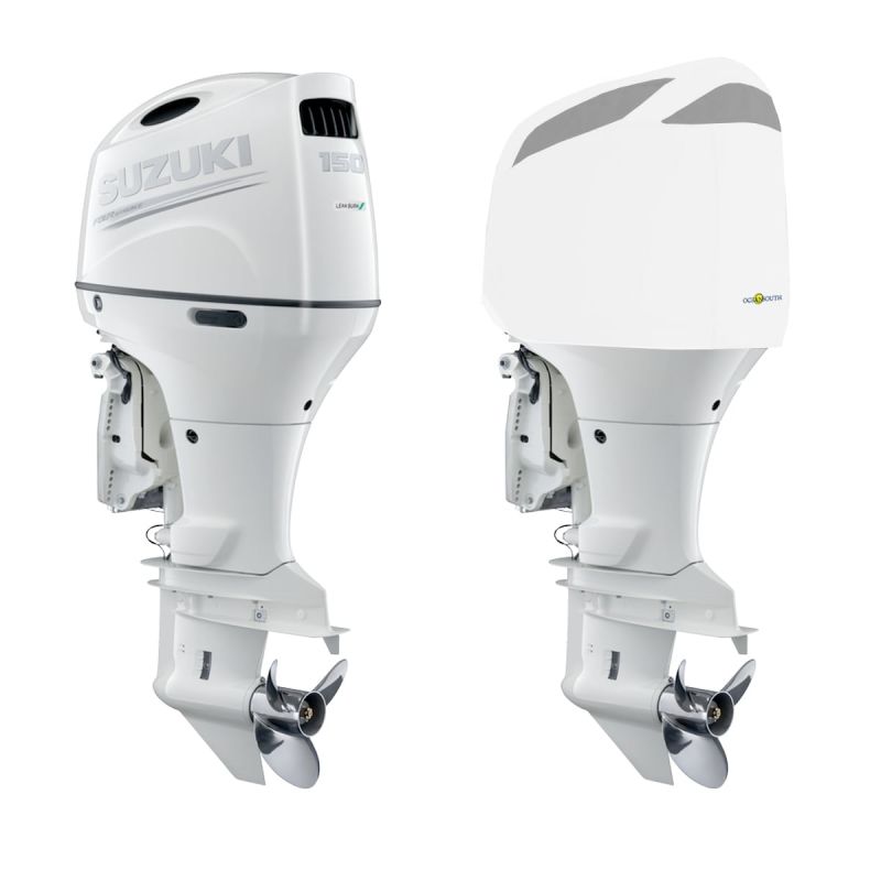 Housse moteur ventilée blanche pour SUZUKI DF150AP - DF175AP - DF200AP à partir de 2014 - OCEANSOUTH