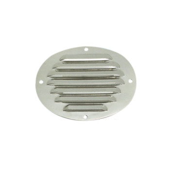 Grille d'aération ovale inox poli 116 x 128 mm