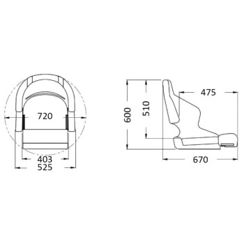 Siège anatomique H52 RAL 9010 2