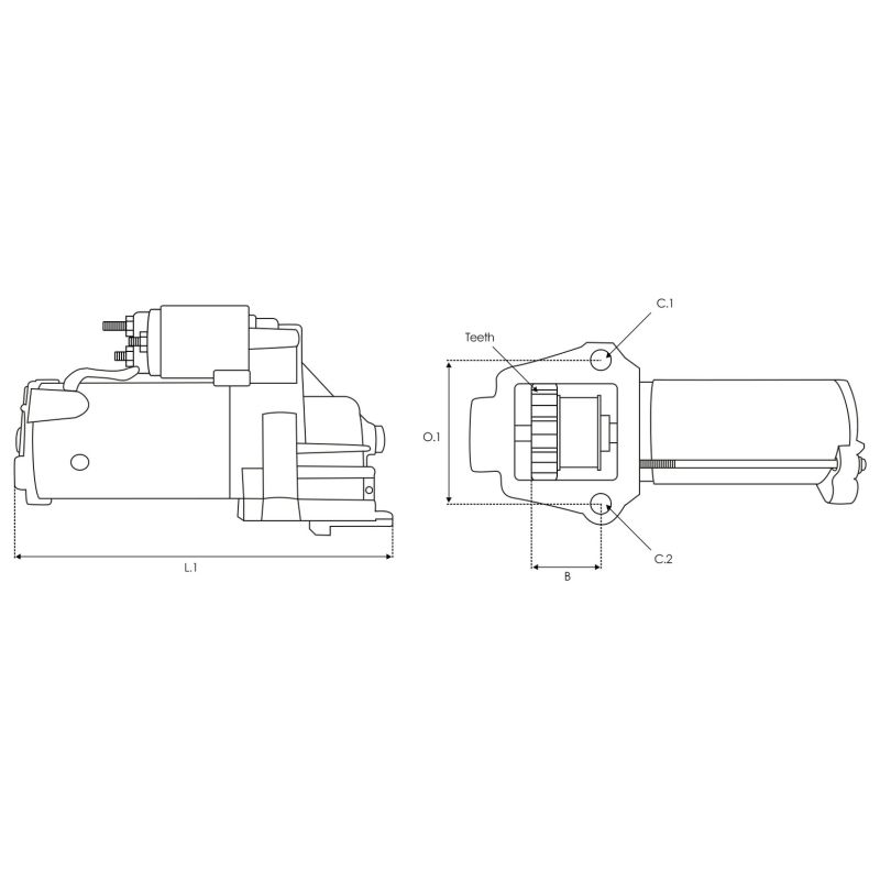 Démarreur 12V pour moteur hors-bord Mercury 65 à 115 CV - 1,7 kW 13 dents
