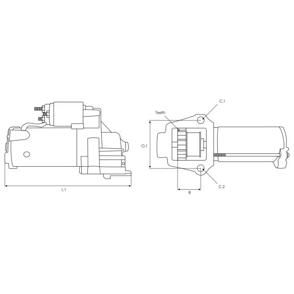 Démarreur 12V pour moteur hors-bord Mercury 65 à 115 CV - 1,7 kW 13 dents