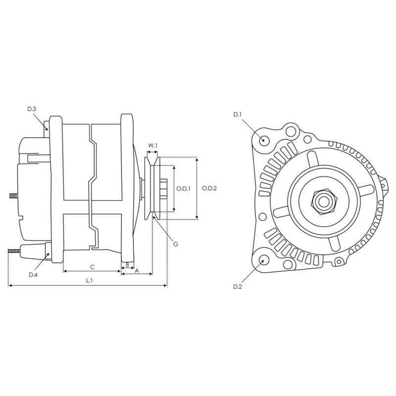 Alternateur 12V pour moteur hors-bord Mercury - 55 A