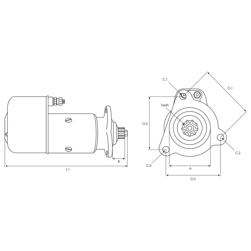 Démarreur 12V pour moteur in-bord Volvo Penta MD38 - 3,6 kW 9 dents