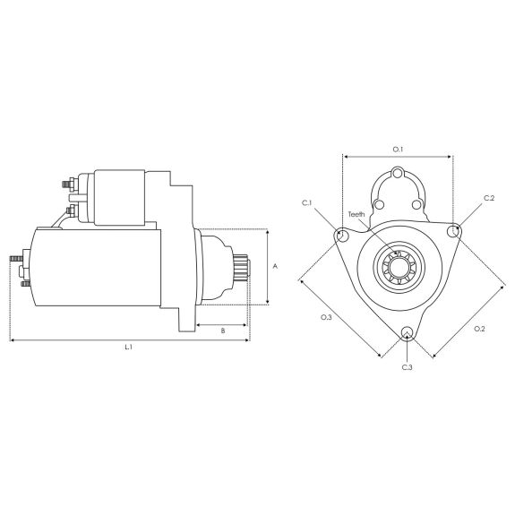 Démarreur MITSUBISHI 12V pour moteur in-bord Volvo Penta D4 D6 - 3,6 kW 11 dents