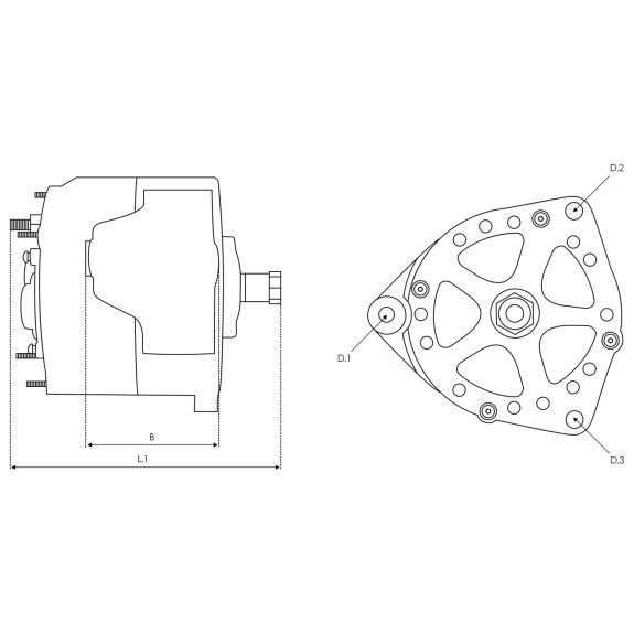 Alternateur 12V pour moteur in-bord Isotta Fraschini 1156 1156 M12.8 - 33 A
