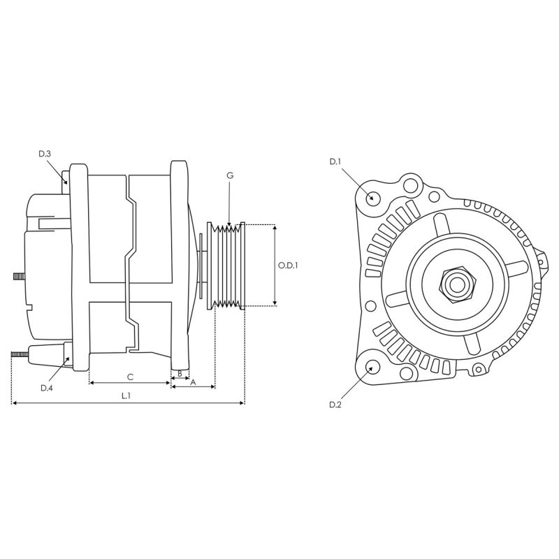 Alternateur 12V pour moteur in-bord Volvo Penta 0.5 0.8 - 115 A