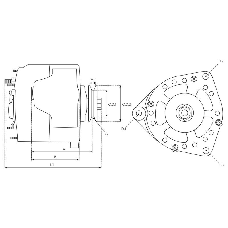 Alternateur 12V pour moteur in-bord Volvo Penta 100S AQ100 - 70 A
