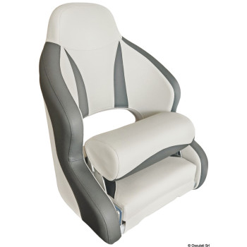 Siège de pilote anatomique H52 avec flip-up - blanc-gris - Osculati
