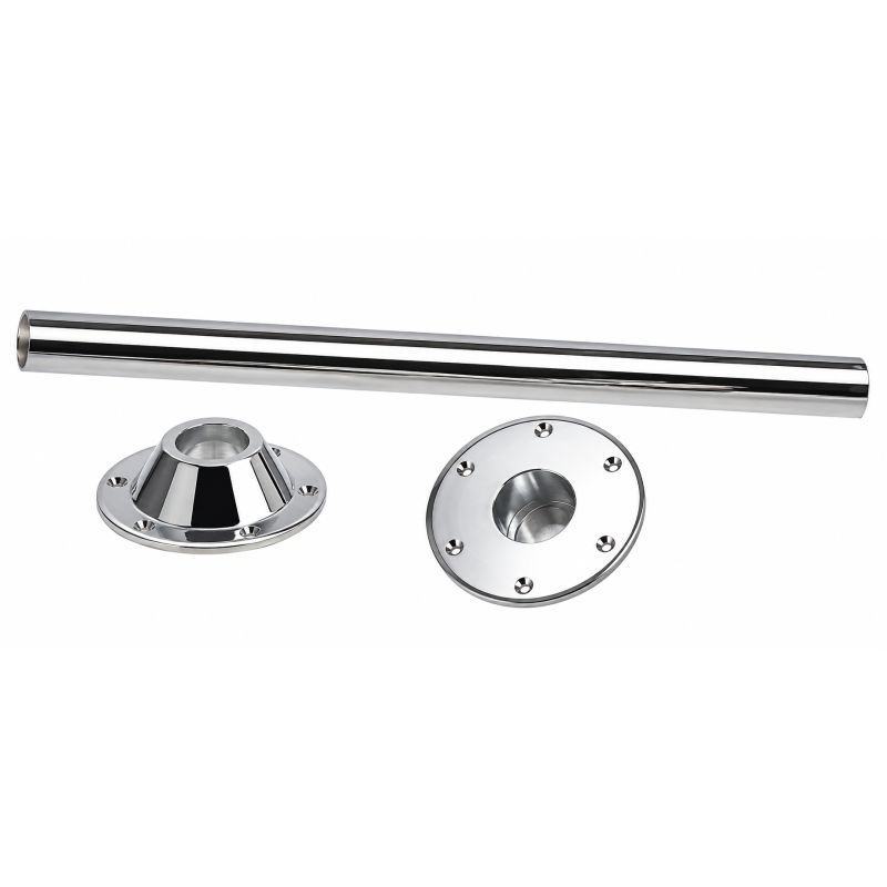 Pied de table conique 700 mm - inox poli miroir