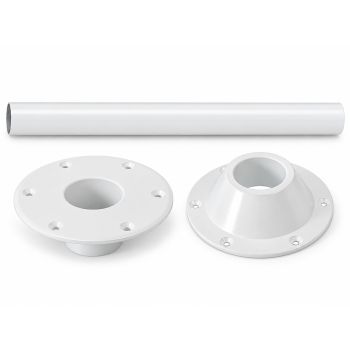 Pied de table conique 700 mm - aluminium verni blanc