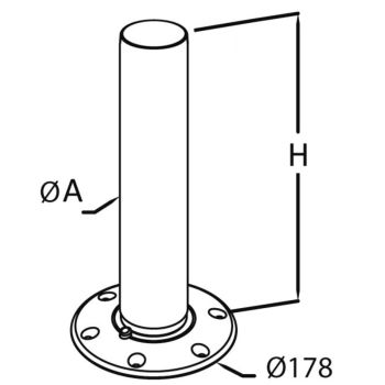 Pied de table Thread Lock argent satiné 685 mm - fixe 2