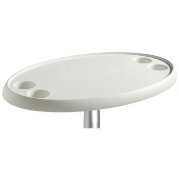 Plateau de table composite Thread Lock ovale 762 × 457 mm - blanc