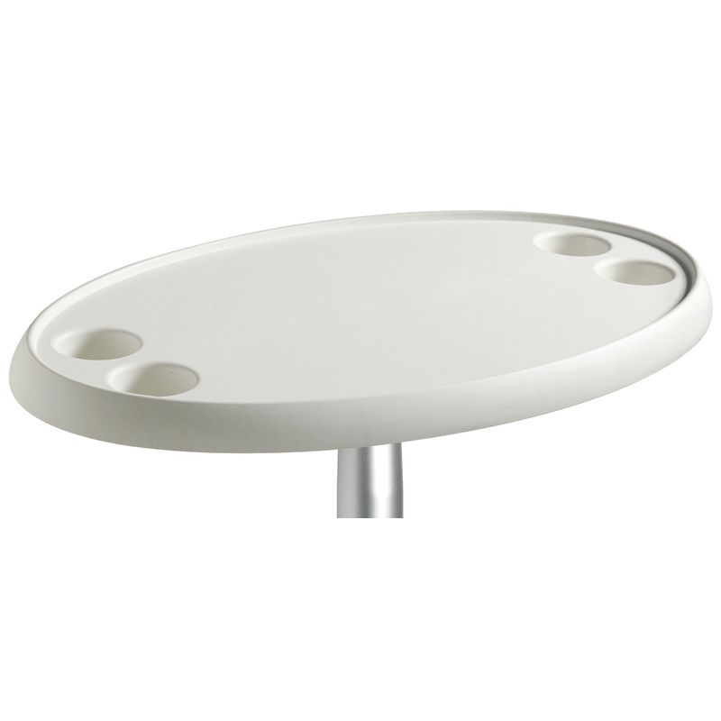 Plateau de table composite Thread Lock ovale 762 × 457 mm - blanc