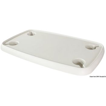 Plateau de table composite Thread Lock rectangulaire 760 × 460 mm - blanc