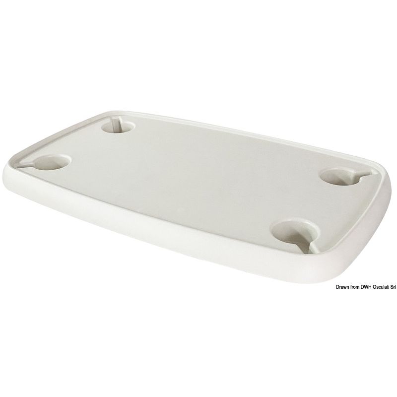 Plateau de table composite Thread Lock rectangulaire 760 × 460 mm - blanc