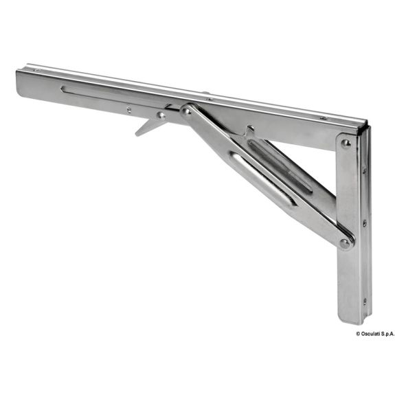 Bras pliant inox - 305×165 mm, charge 150 kg