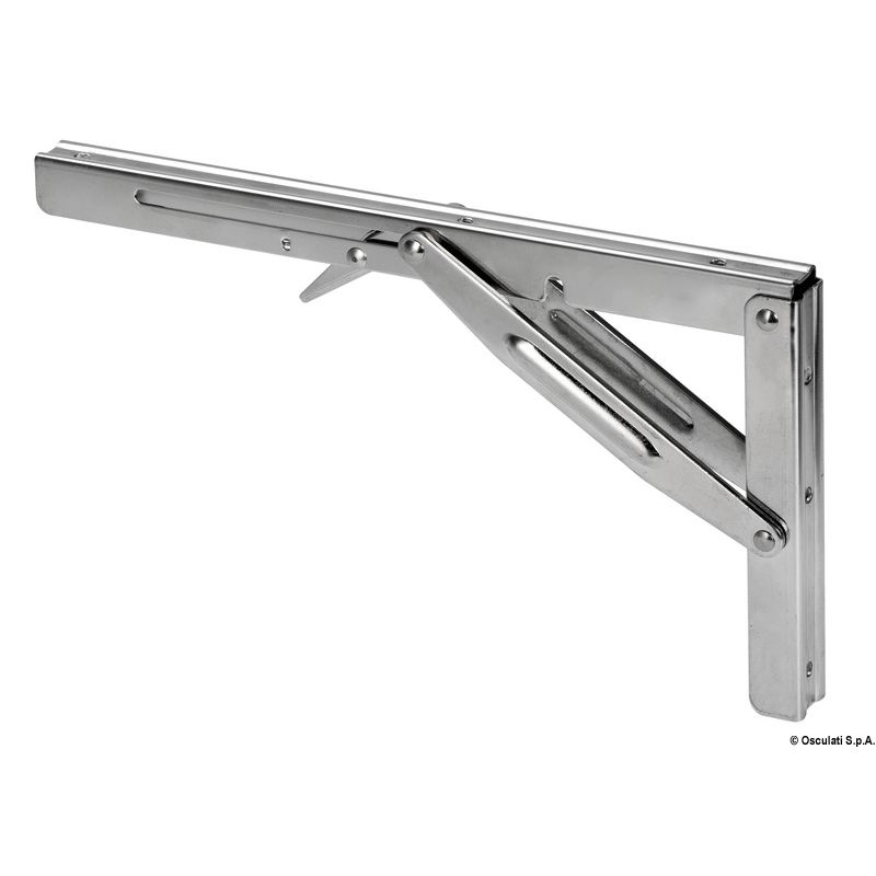 Bras pliant court inox - 200×116 mm, charge 150 kg