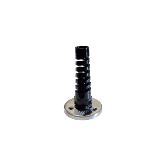 Kit passe-paroi R5SS nylon noir flasque inox pour tuyau hydraulique 3/8"