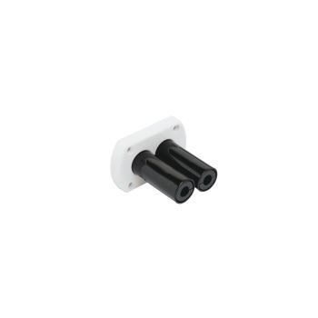 Passe-paroi double R8W blanc pour 2 tuyaux hydrauliques 3/8"