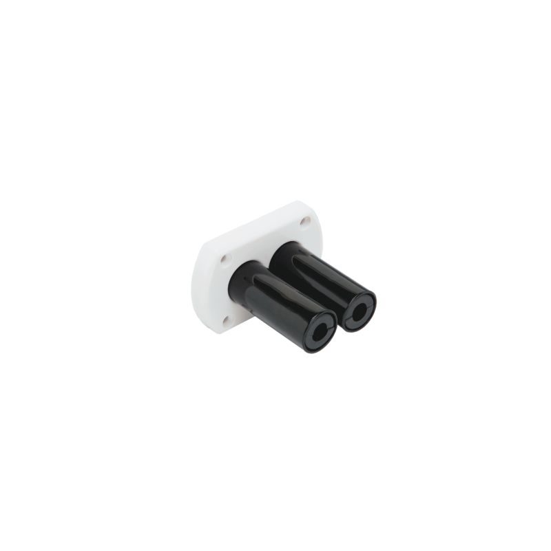 Passe-paroi double R8W blanc pour 2 tuyaux hydrauliques 3/8"