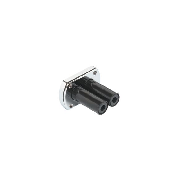Passe-paroi double R8CH chromé pour 2 tuyaux hydrauliques 3/8"