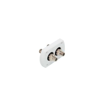 Passe-paroi double raccord R9W blanc pour 2 tuyaux hydrauliques 3/8"