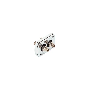 Passe-paroi double raccord R9CH chromé pour 2 tuyaux hydrauliques 3/8"