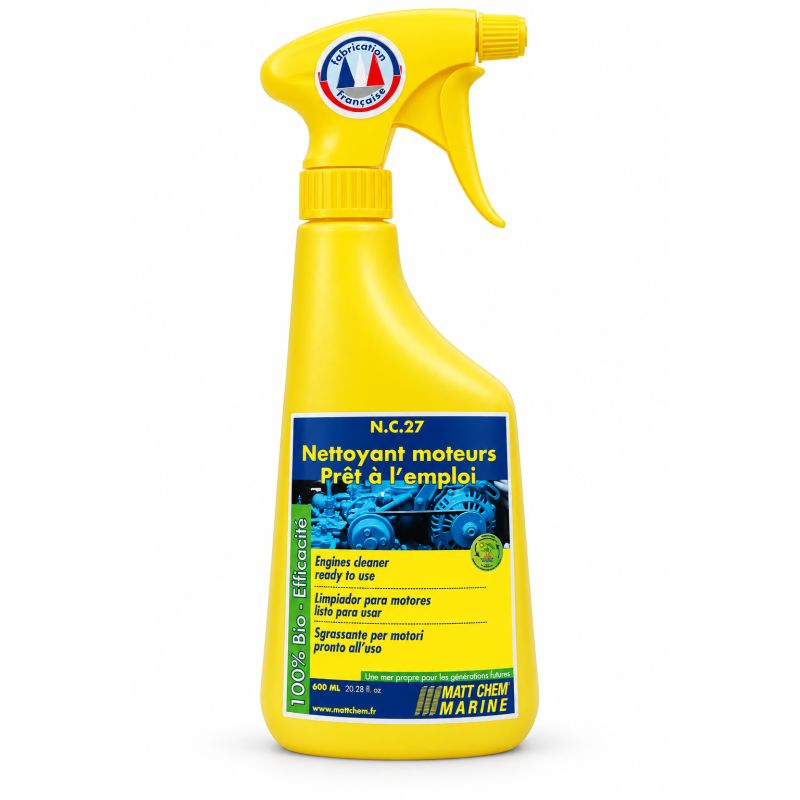 Nettoyant moteur prêt à l'emploi N.C.27 – spray 600 ml – élimine huiles et hydrocarbures – Matt Chem