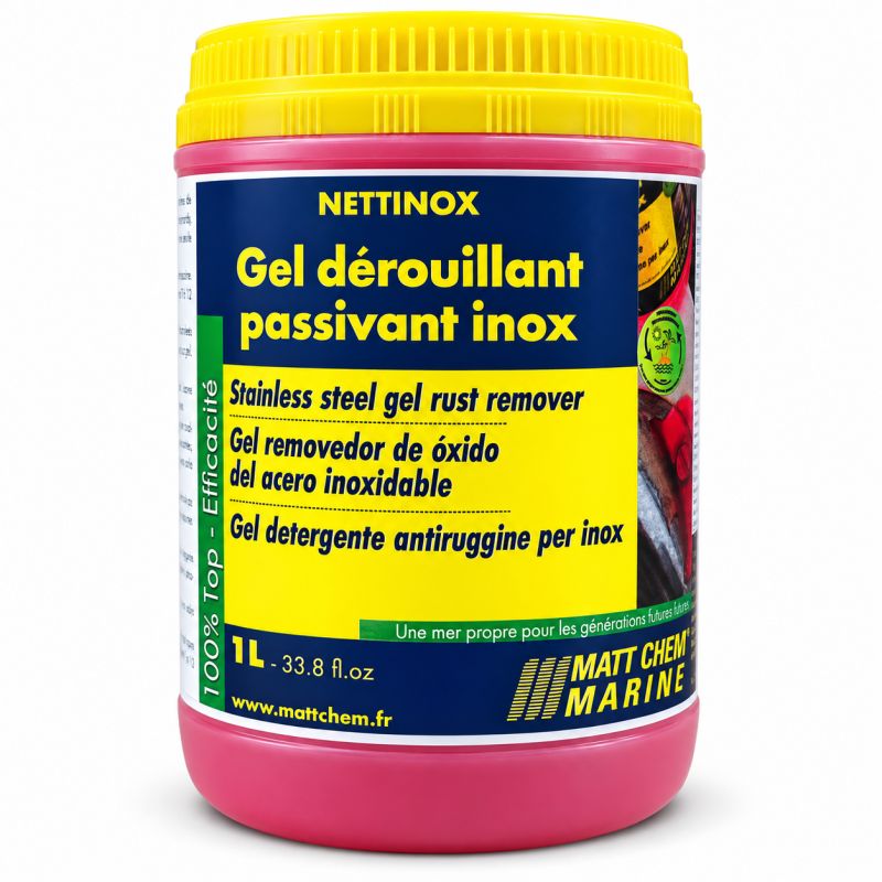 Gel dérouillant nettoyant passivant inox Nettinox – 1 litre – Matt Chem