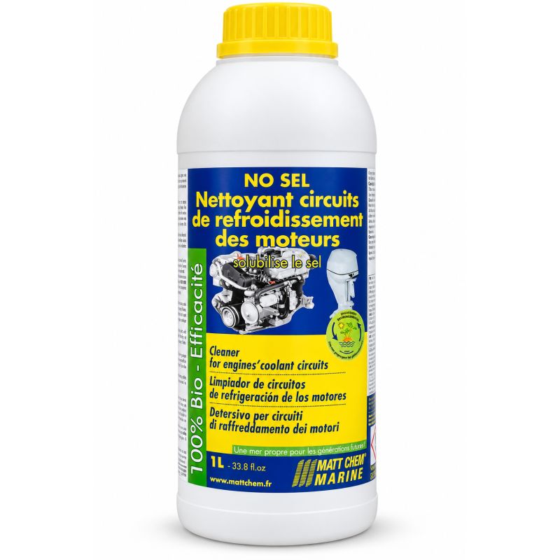 Nettoyant concentré circuits de refroidissement No Sel – 1 litre – solubilise le sel – inhibiteur de corrosion – Matt Chem