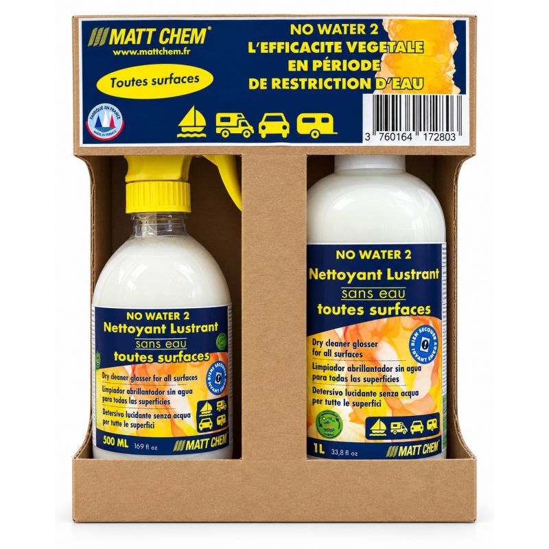 Kit nettoyant lustrant sans eau toutes surfaces No Water 2 – MATTCHEM