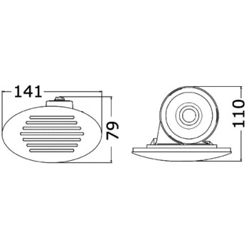 Avertisseur à encastrer escamotable à diffuseur hélicoïdal 12V - 112 dB - Osculati 2