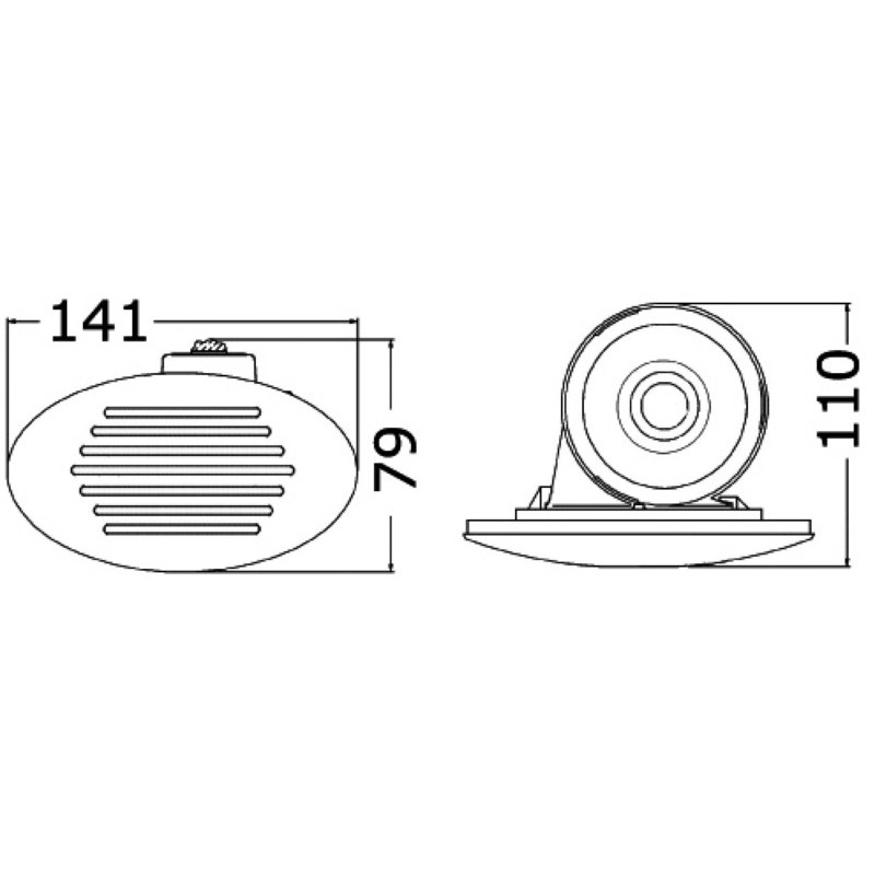 Avertisseur à encastrer escamotable à diffuseur hélicoïdal 12V - 112 dB - Osculati