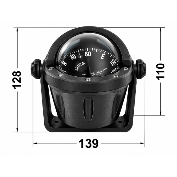 Compas Vega BA2 2"3/4 sur étrier - boîtier noir, rose noire - RIVIERA