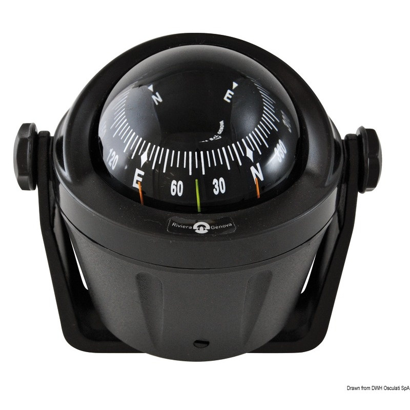 Compas compact Idra 3" haute vitesse sur étrier, boîtier noir, rose noire - RIVIERA