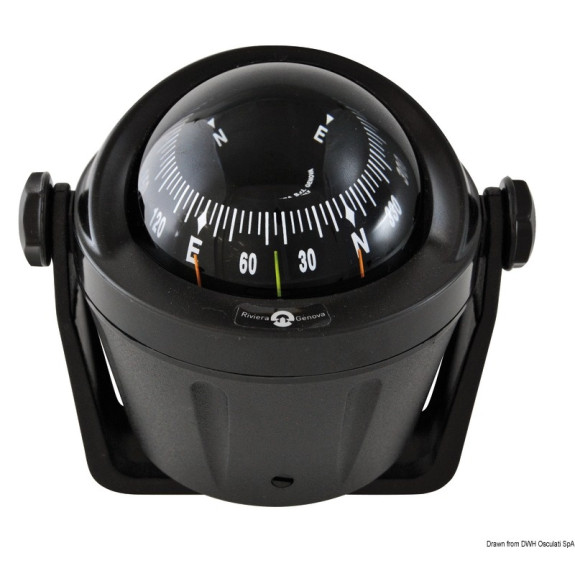 Compas compact Idra 3" haute vitesse sur étrier, boîtier noir, rose noire - RIVIERA