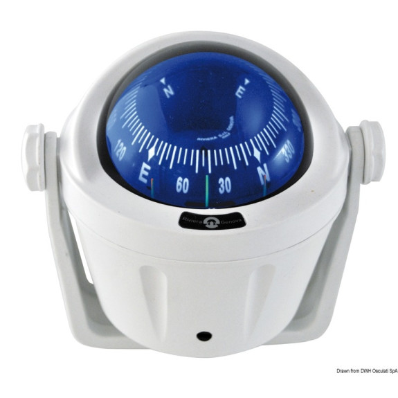Compas compact Idra 3" haute vitesse sur étrier, boîtier blanc, rose bleue - RIVIERA