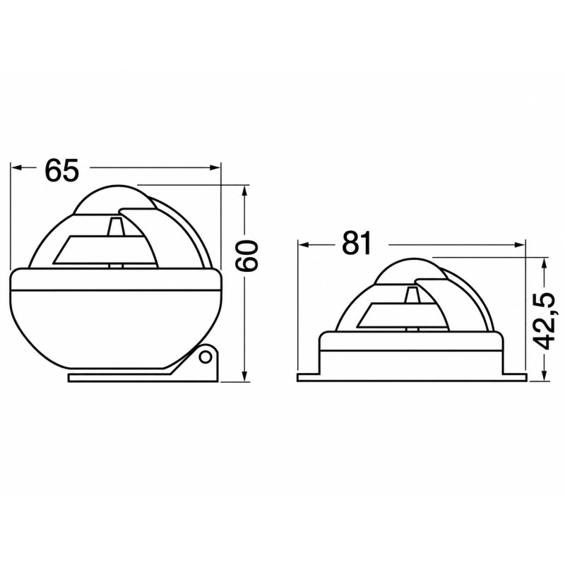Compas Comet 2" sur étrier orientable boîtier noir - RIVIERA