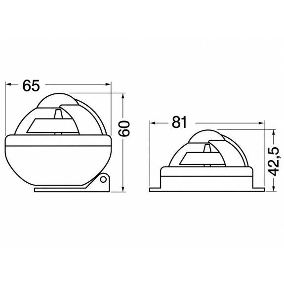 Compas Comet 2" sur étrier orientable boîtier noir - RIVIERA