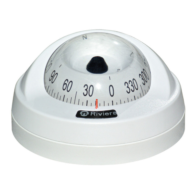 Compas Aries 2"1/2  boîtier et base blancs, rose blanche - RIVIERA